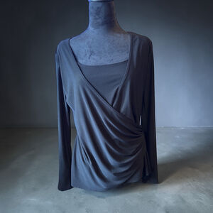 James Maxwell Sexy Black Long Sleeve Blouse - Size XL